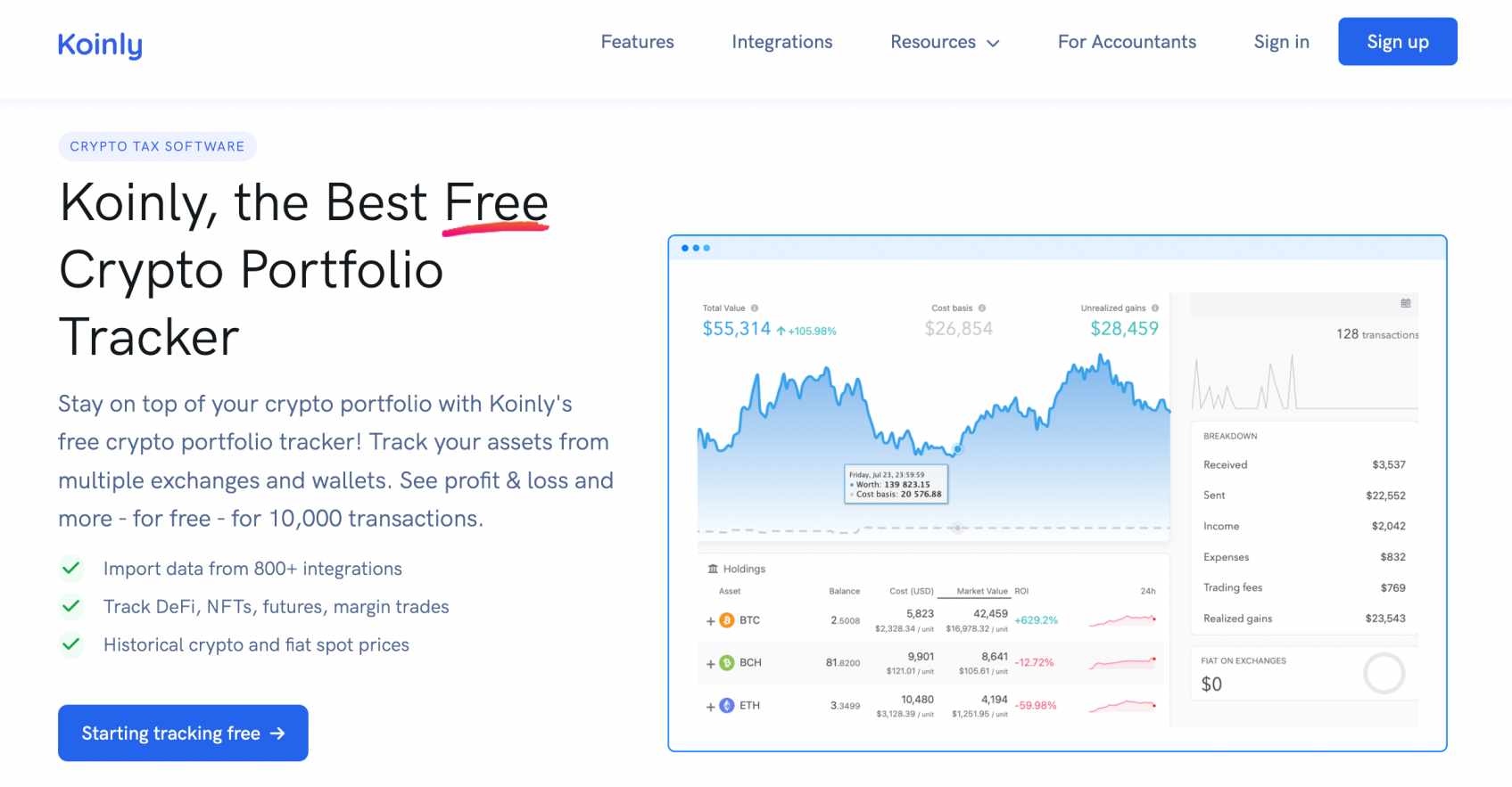 Koinly portfolio tracker review