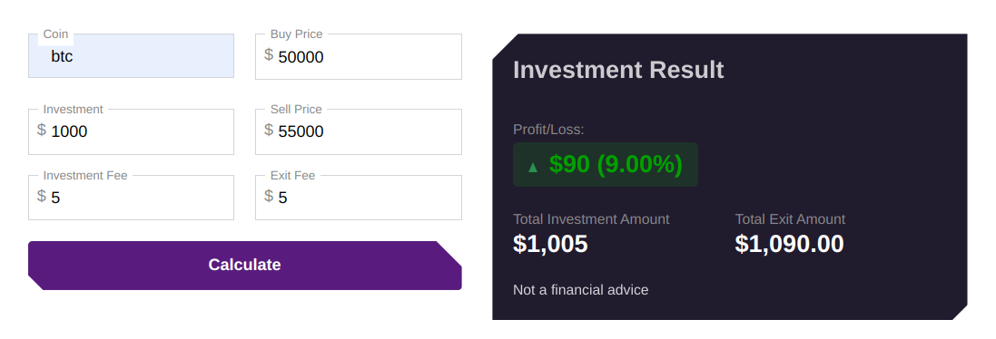 btc trade crypto profit calculator