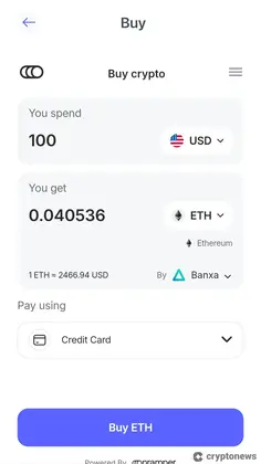 Buying ETH with Best Wallet