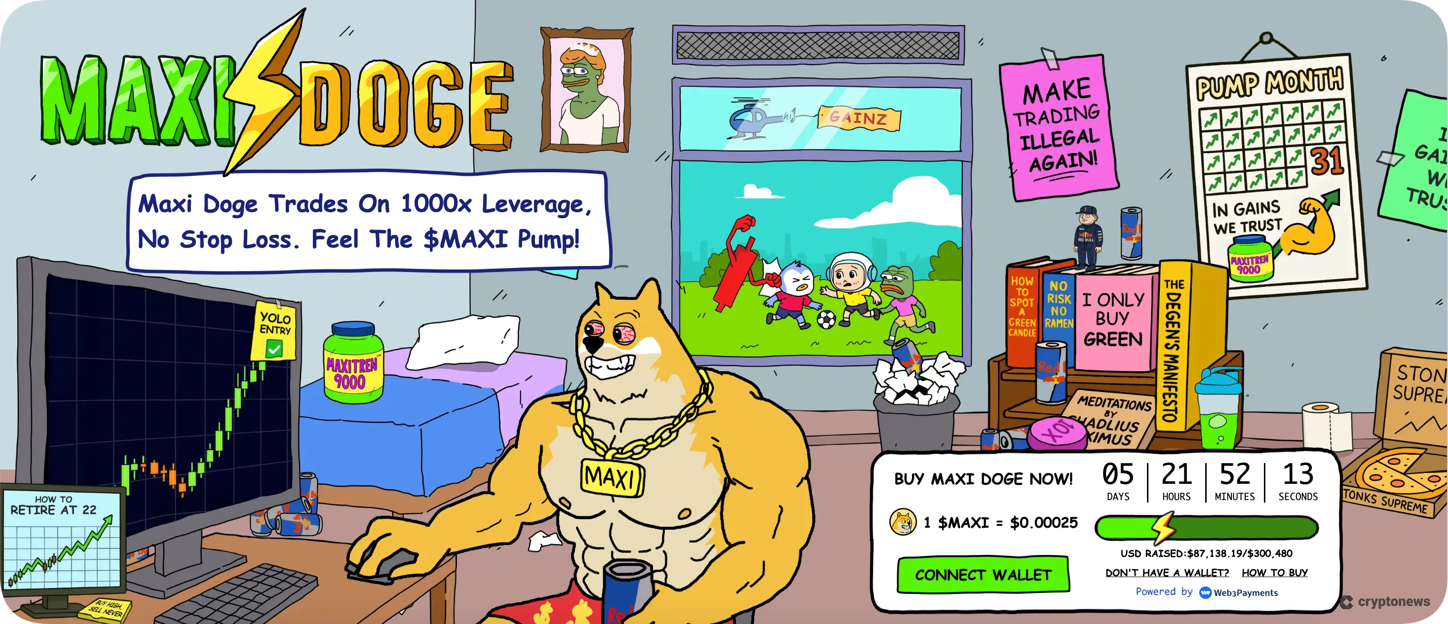 one of the top crypto to buy during the crash is Maxi doge